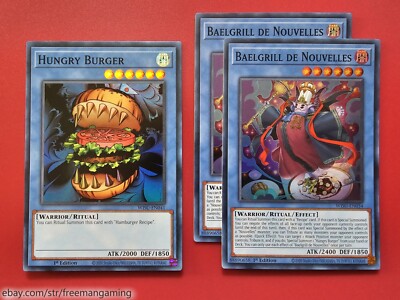 Yugioh Nouvelles Deck 43 Cards Ritual Hungry Burger Recipe Tournament Ready  | eBay