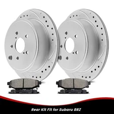 For Subaru BRZ 2013-2015 2016 285.8mm Rear Brake Rotors & Ceramic Brake Pads