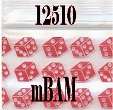 100 PACK 2.5 3.0 RED DICE 12510 Apple Zip Baggies 1.25X1.0" Mini METALLIC