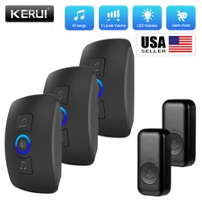 Wireless Doorbell KERUI Waterproof Door Chime Kit 3 Plug-in Receivers 2 Buttons