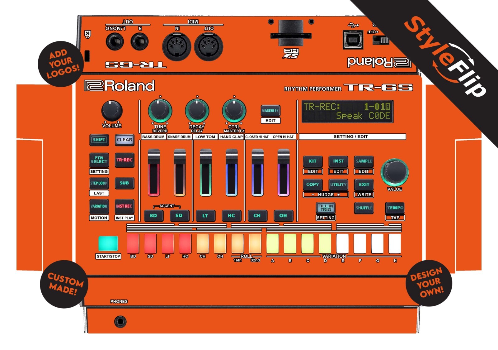 Roland TR-6S Skins | Custom Design | Protective Decal | StyleFlip Skins