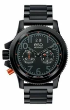 NEW ESQ by MOVADO FUSION BLACK ION-PLATED STAINLESS STEEL MEN'S WATCH 07301422