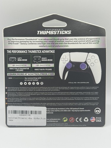 Purple Galaxy Kontrol Freek 1 Mid Rise 1 High Rise PS4/PS5 Controller Thumbstick - Picture 2 of 2