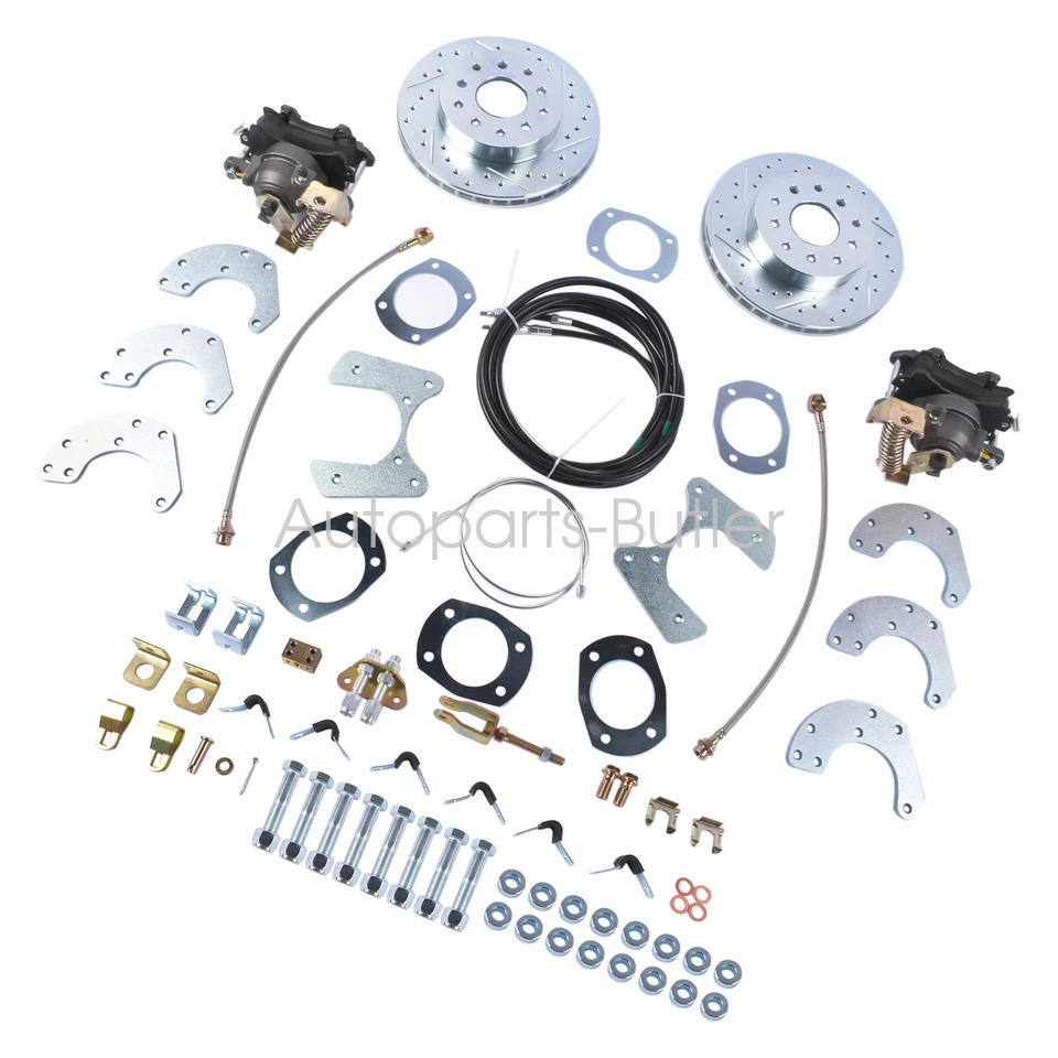 Complete Disc Brake Conversion Kit + Parking Brakes for Ford 8" 9" Small Bearing - Image 2 of 4