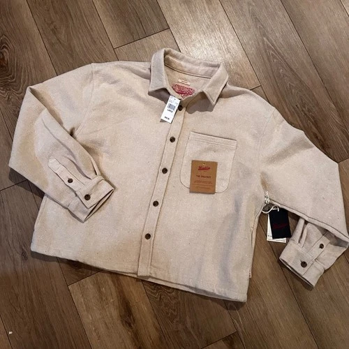 Brooklyn Cloth Mens Boxy Fit Heavyweight Shacket Tan BKMK359F Large NWT - product listing photo