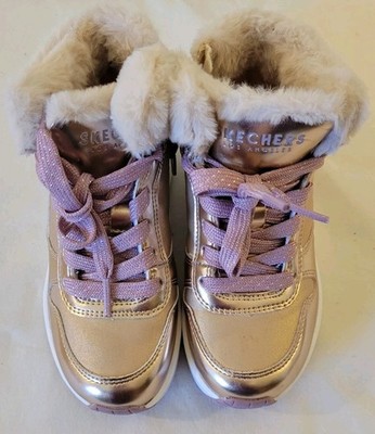 Skecher Girls Uno Cozy On Air Metallic Sneaker/ Boot Size 11