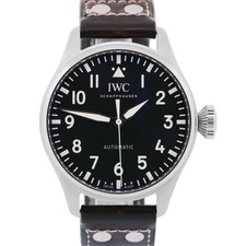 2021 PAPERS IWC Big Pilot 43 BLACK Stainless Steel 43mm Leather IW329301 BOX