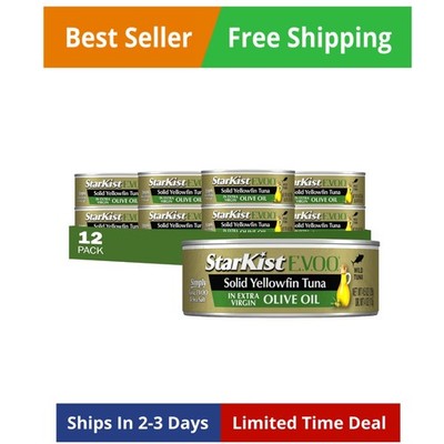 E.V.O.O. Solid Yellowfin/light Tuna in Extra Virgin Olive Oil - 4.5 oz Can Pa...