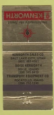 Matchbook Cover - Kenworth Trucks Salt Lake City Boise Pocatello WORN 30 Strike