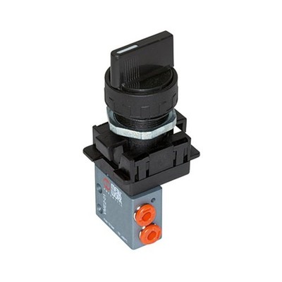 Riegler 512.214, 3/2-Way Mini Valve, Manual, Rotating Knob, NC, M5 Side, 106404