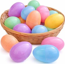 Pastel Color Easter Eggs - 50 Piece Assorted Bulk 2.3" x 1.75" Plastic Eggs Hing
