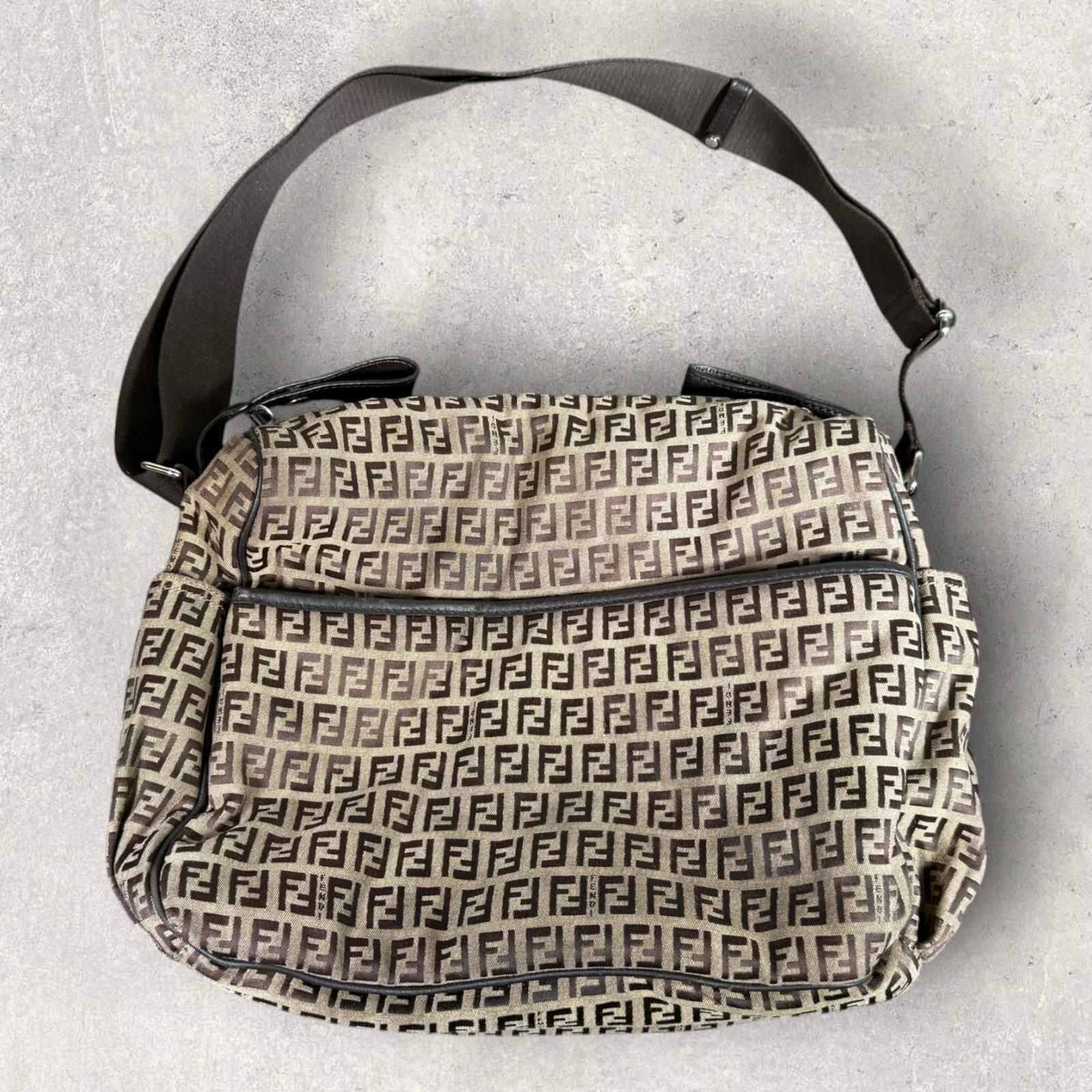 Fendi Zucchino Monogram Baby Diaper Bag Without Changing Pad