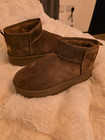 UGG Classic Ultra Mini Brown Suede Sheepskin Lined Ankle Bootie UK 4