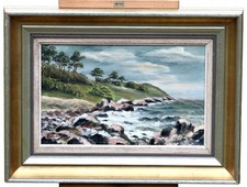 Unknown Artist – Coastal Landscape – Oil On Canvas – Signed – With Frame