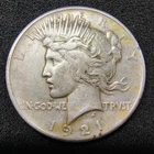1921 High Relief Silver Peace Dollar - Key Date - 1st Year - F-VF Details