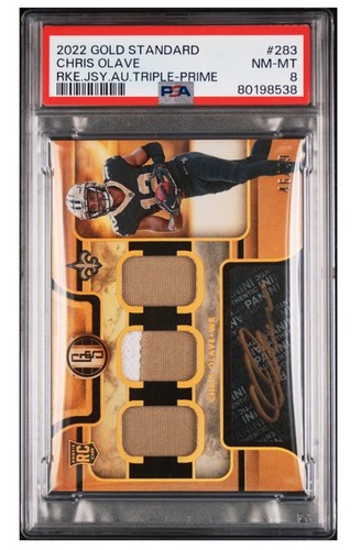 Panini 2022 Gold Standard RJA Triple Prime Chris Olave Saints Auto /49 PSA 8