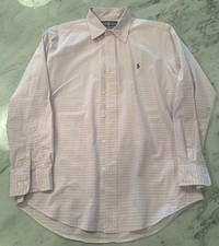 Ralph Lauren Pink Long Sleeve Button Down Dress Shirt 15 1/2, 32-33 Custom Fit