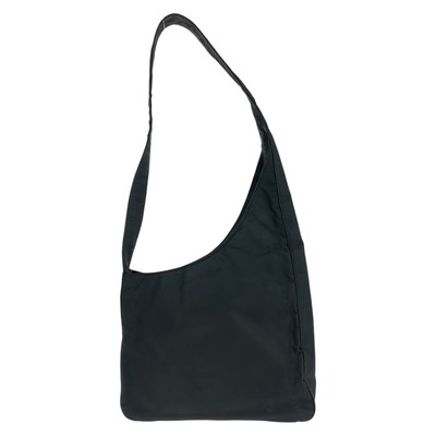 PRADA Tessuto Triangle with asymmetrical logo Shoulder Bag Black Nylon