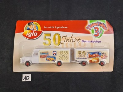 werbetruck 1:87, 50 Jahre Iglo, Hängerzug, Oldtimer, OVP, Miniatur, LKW, H0