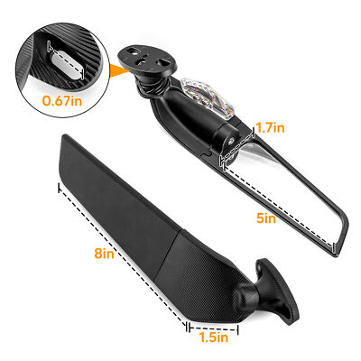 Rwing商品 For Kawasaki ZX12R 2000-2005 Adjustable Rearview Wind Wing Mirrors