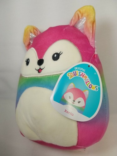 Squishmallows 7” Xenia Ombré Rainbow Fox Kellytoy 2021 NEW w/Tags NWT Fast Ship - Picture 2 of 4