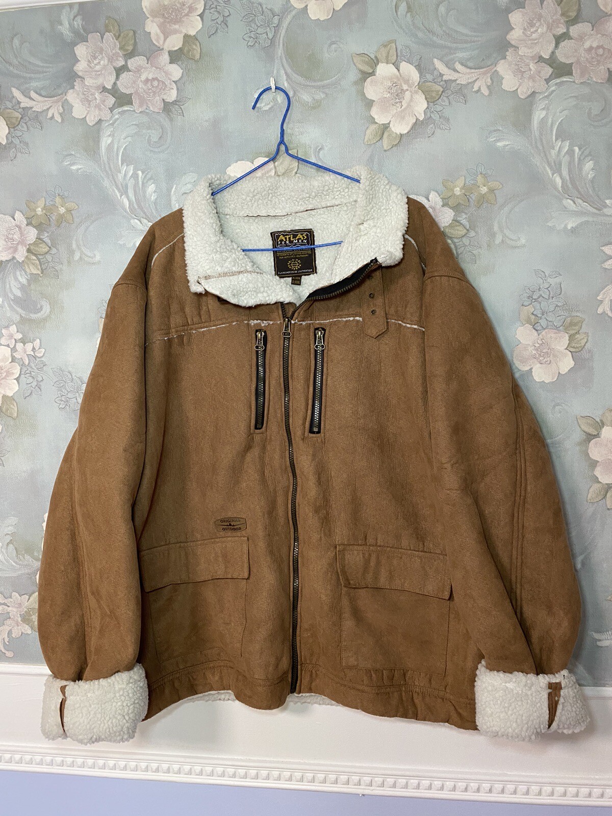 Atlas For Men Sherpa Aviator Lined Winter Autumn Jacket Brown Size XXXL image 2