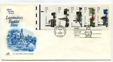 2366a (2362-66) Locomotives booklet pane ArtCraft monarch FDC