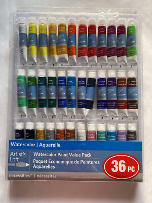 ARTISTS LOFT 36 PIECE Watercor PAINT SET NEW IN PACK COLOR TUBES - OPEN PACK NEW