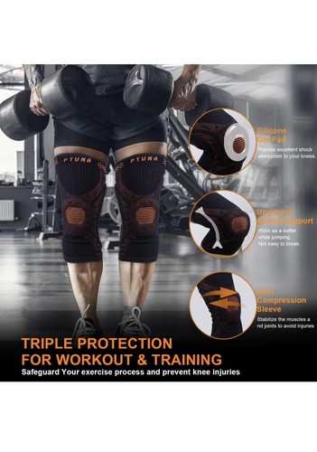 Zahnspange gegen Knieschmerzen, PTUNA Kompressionsmanschette mit Patella Gel Pad XL 2er Pack - Bild 11 von 12