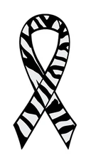 Zebra  Carcinoid awareness ribbon  Cancer ribbon  Vinyl decal  Sticker