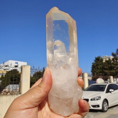 435g Bright LEMURIAN Healer Quartz Crystal RECORD KEEPER Dazzling