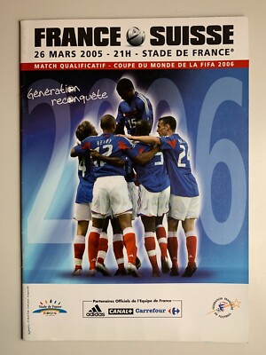 PROGRAMME FRANCE SUISSE 26 MARS 2005 // MATCH QUALIFICATIF COUPE