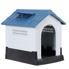 26" Dog House In/Outdoor Ventilate Waterproof Puppy Shelter Adjustable Skylight