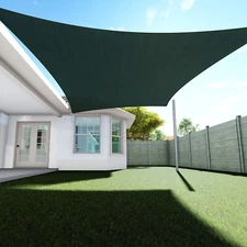 Green Rectangle Triangle Curve Sun Shade Sail Home Garden Pool Patio Top Cover