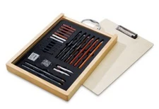 Conte Wooden Sketching Gift Box - Carres / Pencils / Drawing Board in Lid