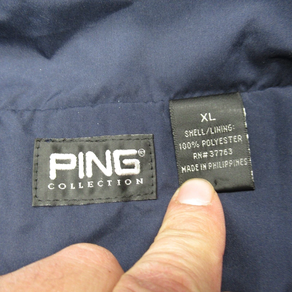 Jaqueta Ping Masculina Vintage Extra Grande Azul 2008 Rose Bowl Parade Quebra-Vento Golfe Zíper Completo - Imagem 4 de 4