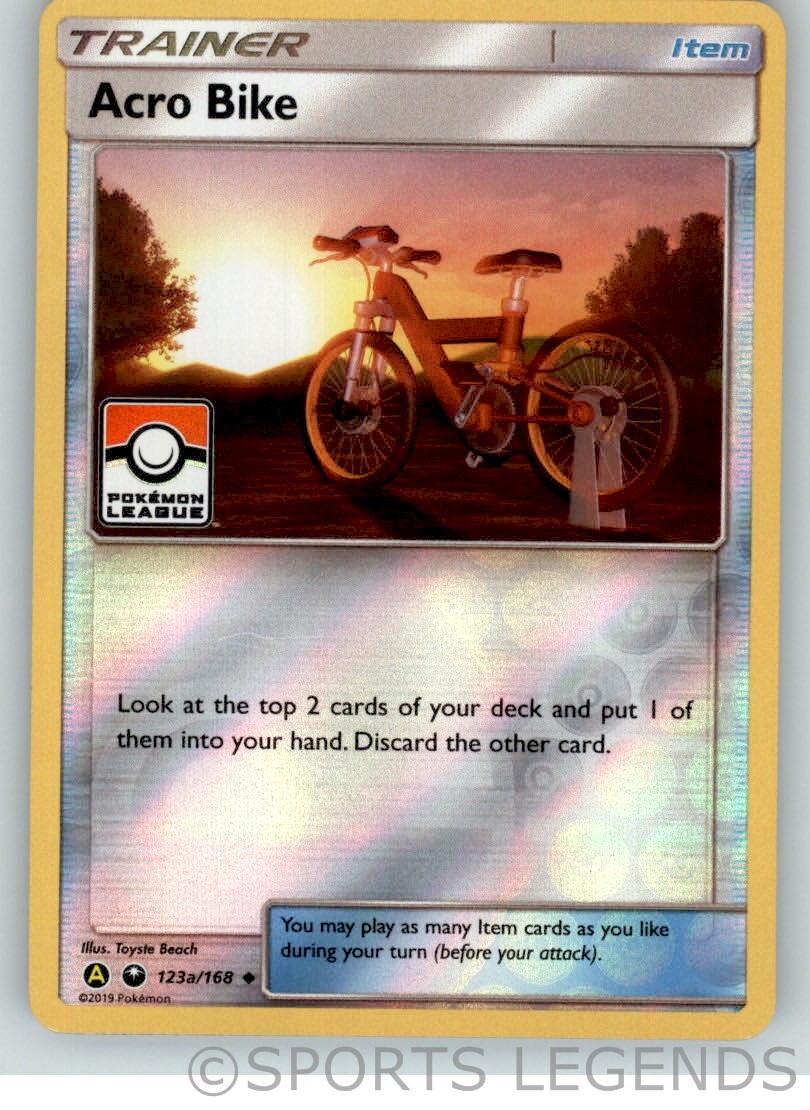 2018 pokemon Celestial Storm reverse holo Acro Bike 123/168