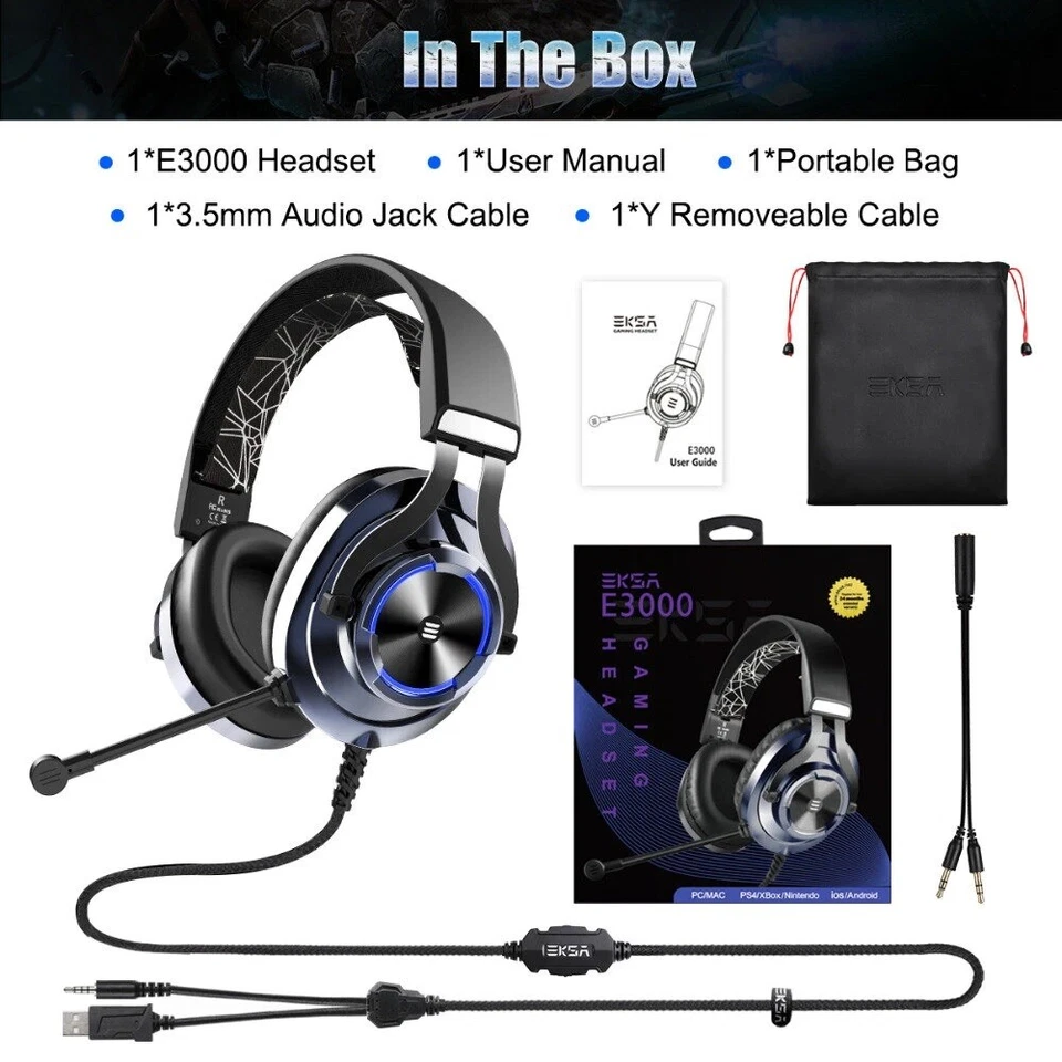 EKSA E3000 Gaming Headset with RGB light - Image 2 of 4