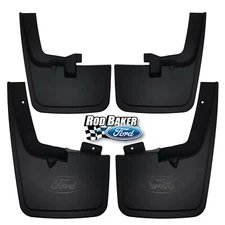15 thru 20 Ford F-150 with Wheel Arch Lip Black Molded Splash Guards Mud Flaps