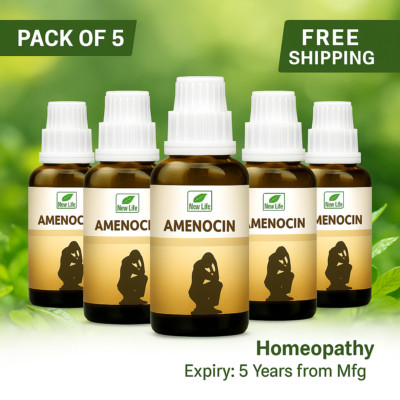 New Life Amenocin Drops   Pack of 5 | Menstrual Support | 5x30ml | Free Shipping