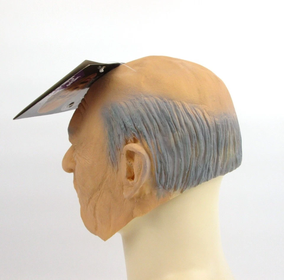 ADULT MENS MALE OLD MAN PAPPY CREEPY GRANDPA GRAMPS SENIOR COSTUME LATEX MASK - Image 4 of 4