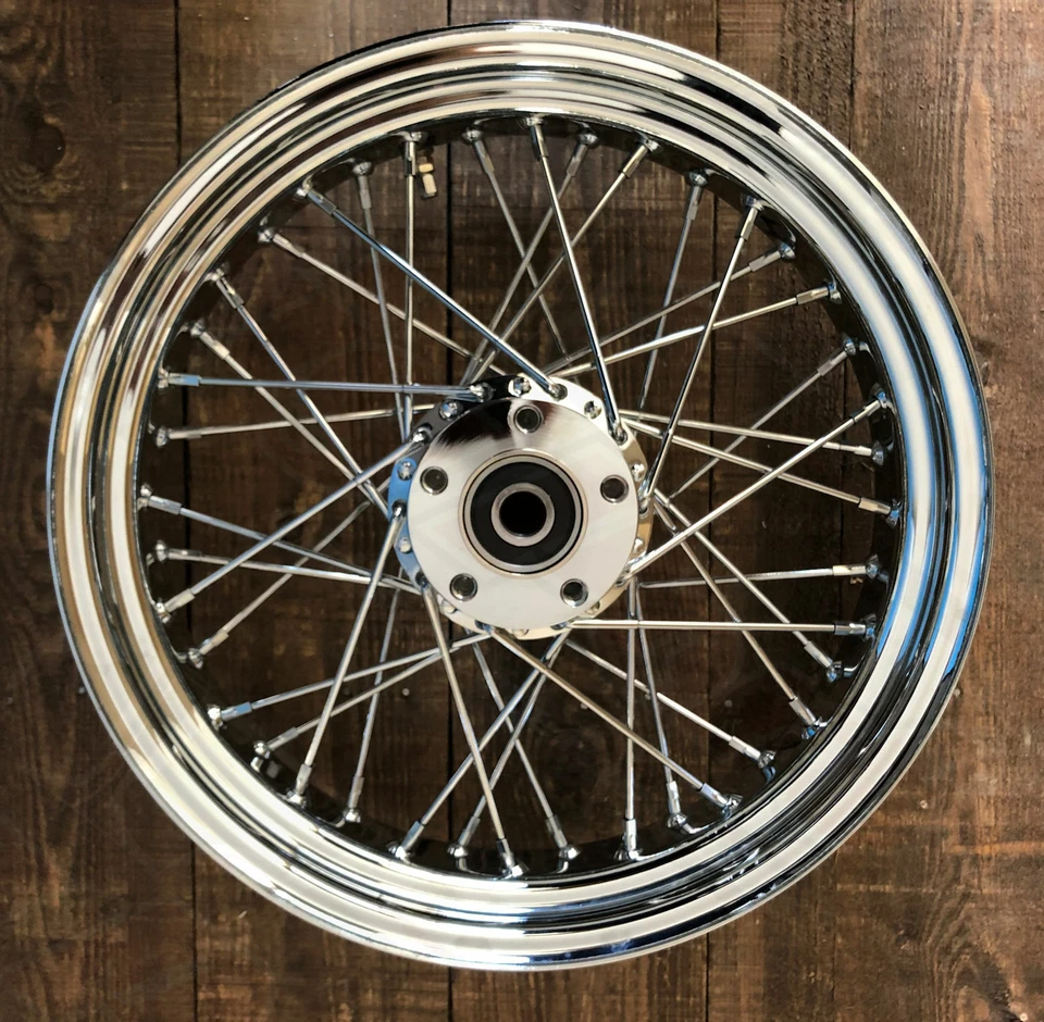 Big Port Chrome Rear Wheel Rim 40 Spoke Hub 16 x 3.5 Harley 3/4" Axle - image 2 of 4