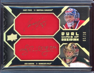 2008-09 UD Black Marks of Obsidian Auto Patch Duals Gold C. Price/J. Harding /10