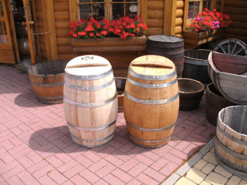 60Liter neues Kastanienholzfass Holzfass-H.63cm D.53cm Wasserfass Dekofass Fass - Bild 5 von 9