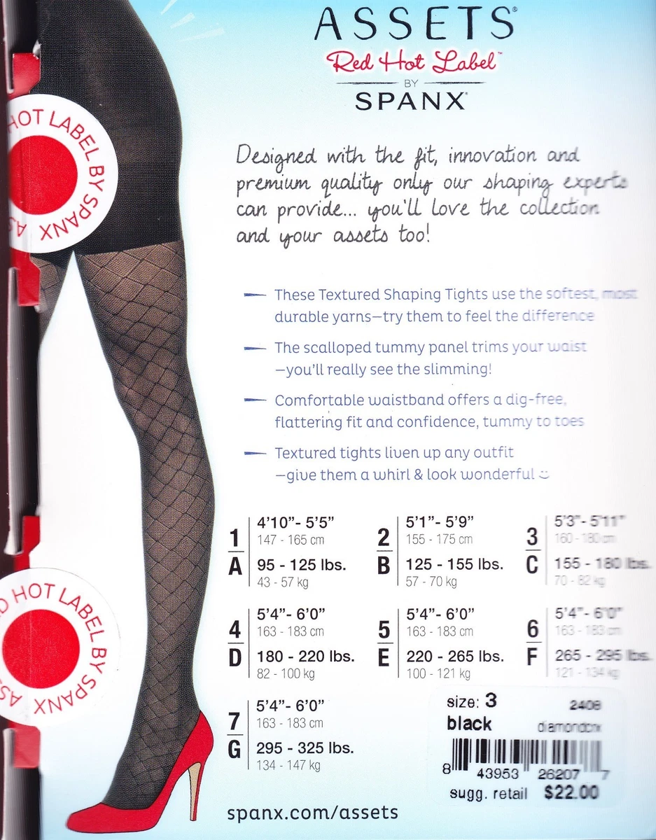 New Assets Red Hot Label by Spanx Shaping Tights Black Wmn size 3