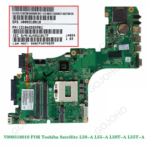 V000318010 For Toshiba Satellite L55-A L50T-A L55T-A Motherboard 6050A2555901 - Picture 1 of 11