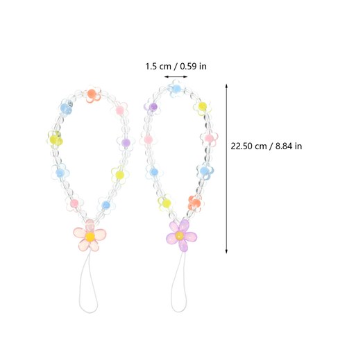 2 Pcs Beaded Phone Chain Wristlet Strap Decoration Mobile Lanyard - Zdjęcie 5 z 12
