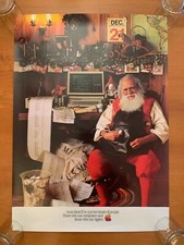 RARE 1983 Apple Computer Santa Poster Apple II III Christmas Steve Jobs Lisa Mac