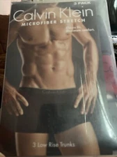 Calvin Klein Microfiber Stretch Low Rise Trunks Classic Fit XL New in Box  Set 3