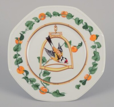 Hermès France. 'L'Étrier Perchoir' series. Two porcelain plates
